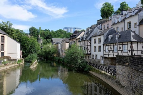 Reflection, River Alzette, Ground, Luxembourg, City of Luxembourg, Luxembourg