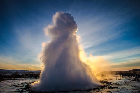 At the Geyser Strokkur in Haukadalur, Golden Circle, Iceland