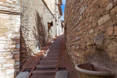Streets and alleys in the wonderful town of Foligno Italy