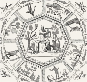 Mural painting at the Catacomb of Callixtus, first century, Rome, Italy