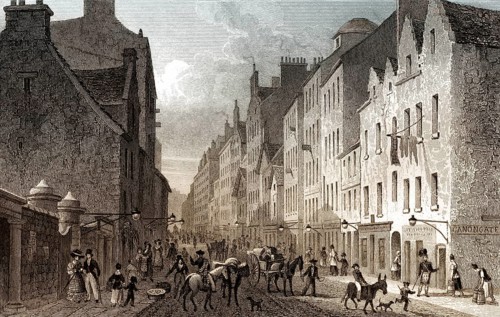 The Canongate, Edinburgh, Scotland, 19th century, from Modern Athens by Th. H. Shepherd