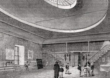 Interior view of St Cecilia's Hall as school, Edinburgh, Scotland, 19th century