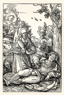 Pyramus und Thisbe, by Hans Schäufelin, woodcut, 1510