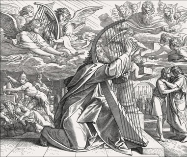 David the Psalmist, Old Testament, by Julius Schnorr von Carolsfeld