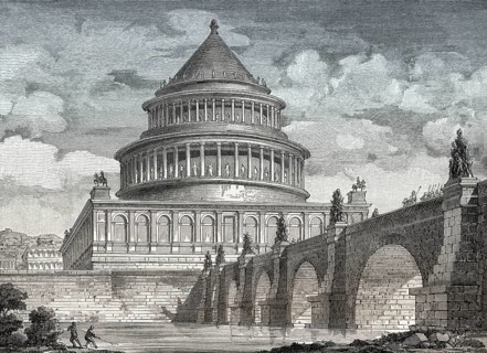 Reconstruction of the Mausoleum of Hadrian, ancient Rome