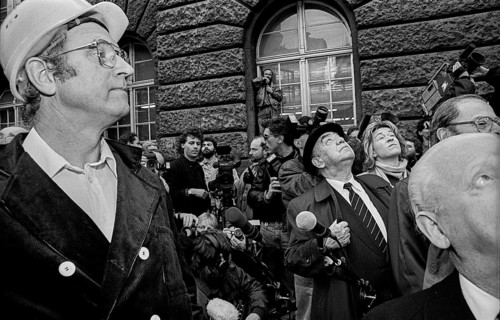 Germany, Berlin, 29.10.1990, Topping-out ceremony of the New Synagogue Berlin in Oranienburger