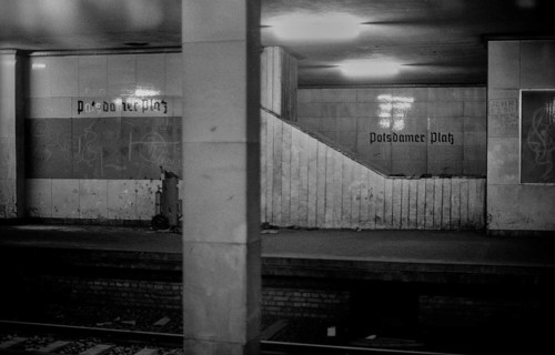 GDR, Berlin, 17 June 1990, Potsdamer Platz S-Bahn station, 28 years of ghost station