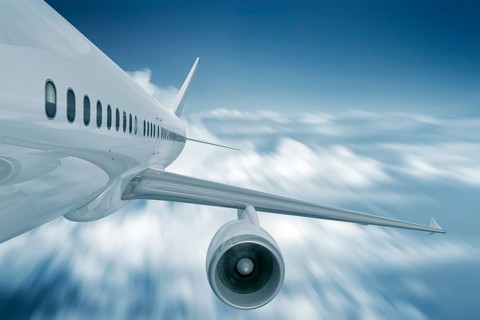 An image of a plane turbine