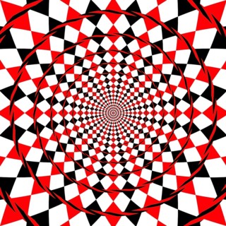An illustration of an optical illusion fake spiral background