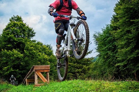 Dounhill scene in a bike park