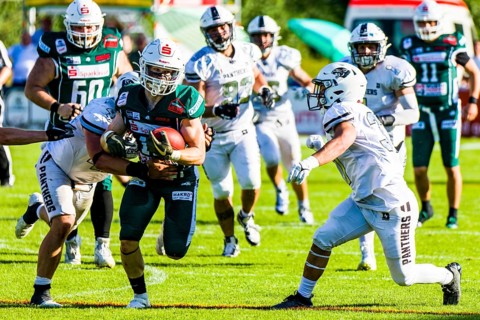 CEFL Bowl, 25 June 2022, Shwaebish HallSchwäbisch Hall Unicorns, RB # 15 Lars Kozlowski