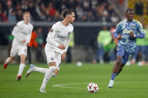 Football, Europa League, round of 16 second leg, 2024/2025, Eintracht Frankfurt vs. Ajax Amsterdam,