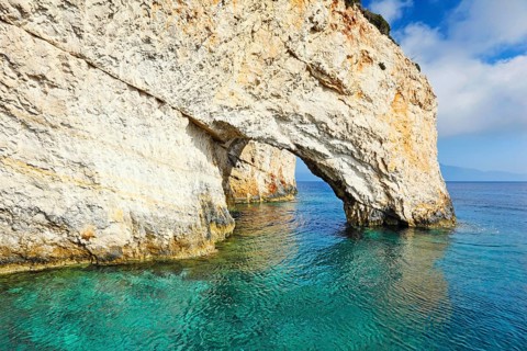 The famous Blue Caves in Zakynthos island, Greece