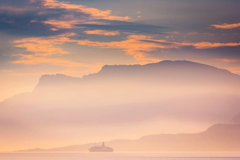 Landscape photography of the evening mood at the Sognefjord in Norway in the summer. Beautiful