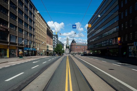23/06/2018, Helsinki, Finland, Europe, A street scene in the Kallio neighbourhood of the Finnish