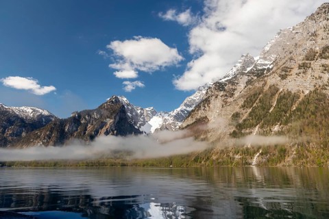 Morning fog at Königssee in Bavaria