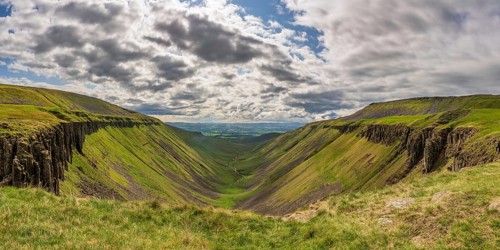 North Pennine landscape at the High Cup Nick in Cumbria, England, UK