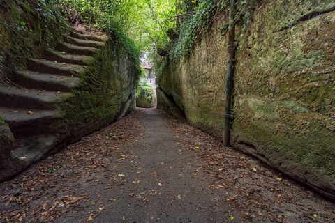 Mysterious hike through the tunnel in Goldbach near Uberlingen on Lake Constance