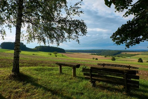 Idyllic landscape near Madenhausen, district of Schweinfurt, Germany