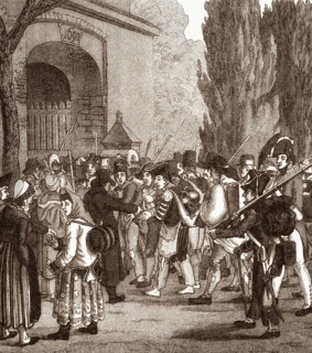 Passing of the Prussian prisoners, Napoleonic Wars, after the twin battles of Jena and Auerstädt,