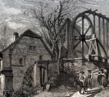 Watermill at Mitschdorf, Bas-Rhin department, France, 19th century