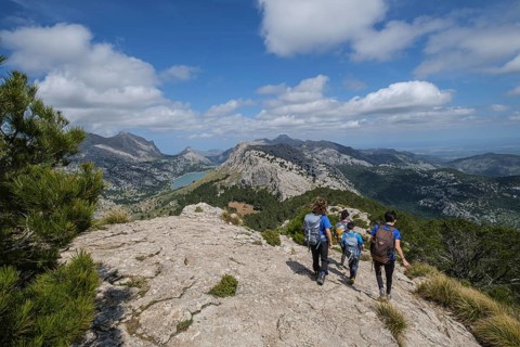 Descending from the peak of L'Ofre, Three Thousand Route, (Tres Mils), Fornalutx, Majorca, Balearic