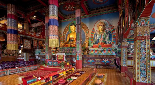 La Boulaye, TEMPLE OF THE 1000 BUDDHAS, founded in 1987 by Tibetan monks. Lamaist centre combined