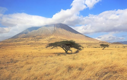 Ol Doinyo Lengai Mountain in the Savannah of Tanzania, East Africa, Lake Natron, Tanzania