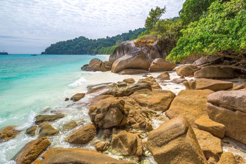 The famous granite rocks of Similan Islands National Park, Phang Nga, Thailand, one of the tourist