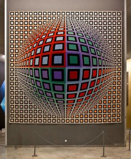 Aix en Provence, Vasarely MuseumBuilt 1973-76. spatial illusionistic textile op-art wall