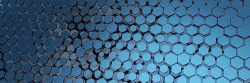 3d illustration of a blue hexagon background