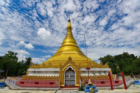Myanmar Golden Temple in Lumbini, Nepal