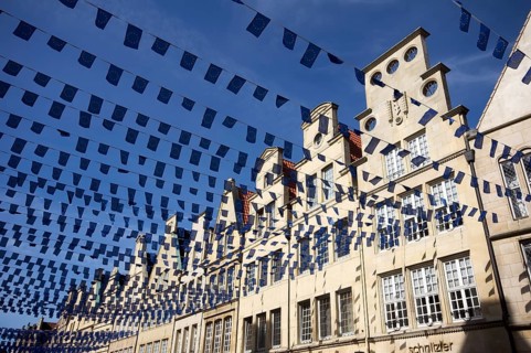 Building at Prinzipalmarkt in Münster during the Eurocityfest