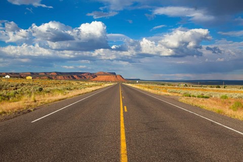 Long empty highway road, Arizona, USA