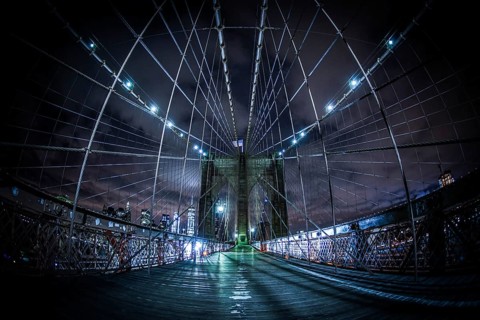 Night of the Brooklyn Bridge. Shooting Location: New York, Manhattan
