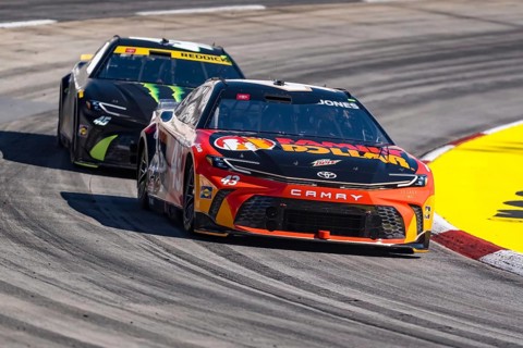 NASCAR Cup Series driver, ERIK JONES (43) of Byron, MI, travels through the turns during a practice