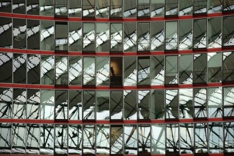 Berlin, Germany - June 21, 2016: The modern dome of the Sony Center at Potsdamer Platz with