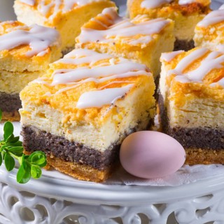 Delicious Easter poppy seed cake with white icing