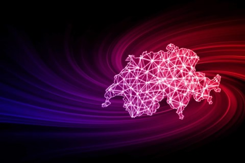 Map of Switzerland, Polygonal mesh line map, modern map