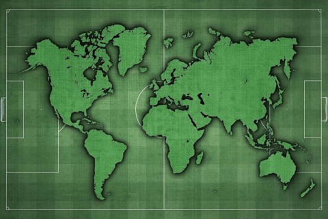 World map Soccer Field, Green Grass, Football World, sport background
