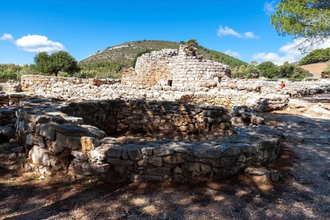 Ruins of the ancient Nuraghic civilization of Palmavera. Alghero, Sardinia. Italy