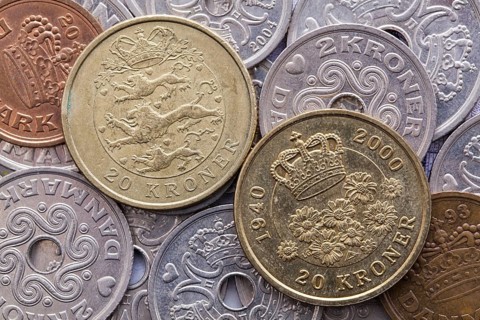 Different coins of Danish Krone
