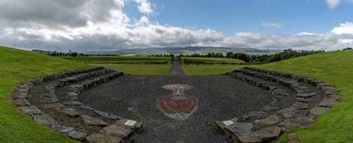 A panorama view of the Sun Amphitheatre in the Crawick Multiverse in Dumfries and Galloway