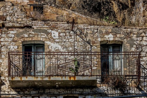 Abandoned ruins of the ghost town of Craco. A city abandoned due to an earthquake in the late 20th