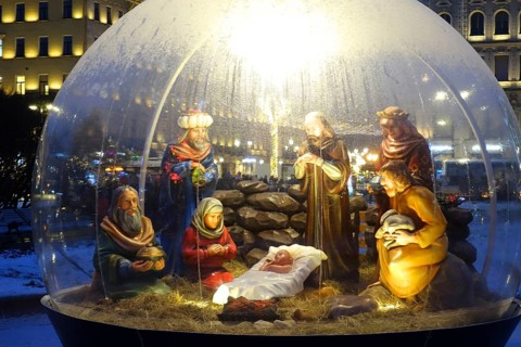 New Year and Christmas electrical decorations of the city, Kazan Cathedral