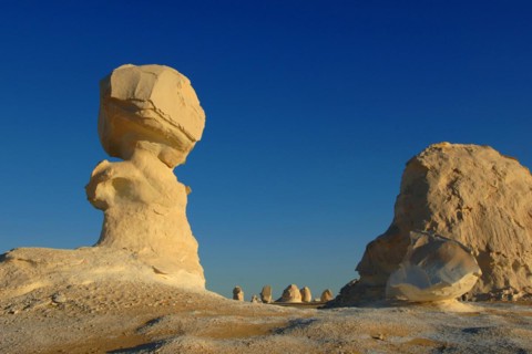 Egypt, White Desert, bizarre sandstone cliffs, Middle East