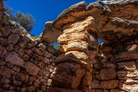 Talaiot from the talaiotic era (Iron Age). Hospitalet Vell archeological site, Majorca, Balearic