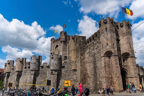 Gravensteen, a medieval castle at Ghent, Belgium