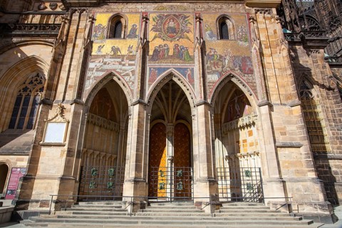 Detail of St.Vitus Cathedral - it is the largest and the most important temple in Prague