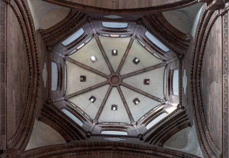 Worms, St Peter's Cathedral, western crossing tower, view into the vault